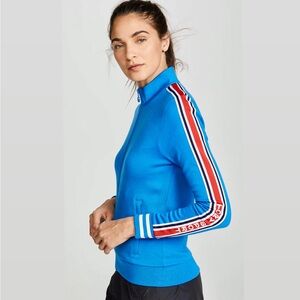 NWOT Tory Burch Sport Side Stripe Track Jacket - Cobalt Blue Size S